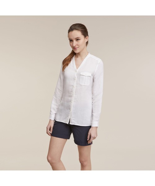 AIGLE（エーグル）の「吸水速乾パースリン（シャツ/ブラウス・レディース・ホワイト/カーキ/スカイブルー・40/36/38）」の2枚目の写真