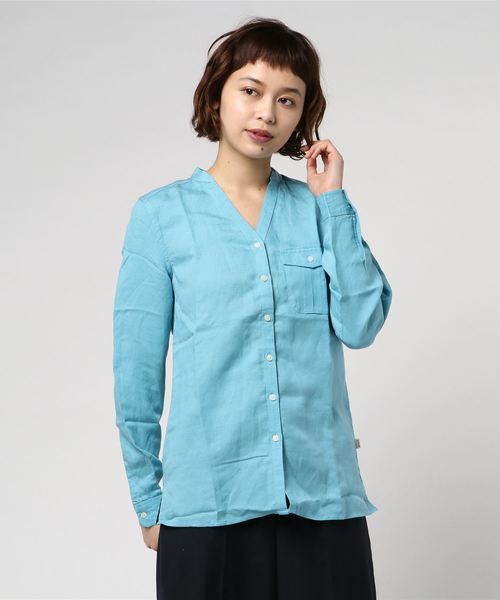 AIGLE（エーグル）の「吸水速乾パースリン（シャツ/ブラウス・レディース・ホワイト/カーキ/スカイブルー・40/36/38）」の3枚目の写真