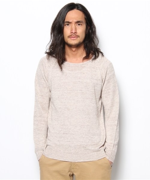 HAMNETT（ハムネット）の「【HAMNETT】リネックスボートネック（Tシャツ/カットソー・メンズ・ベージュ/ブルー/イエロー・MEDIUM/LARGE）」の2枚目の写真