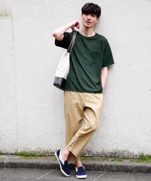 GLOBAL WORK(グローバルワーク)の「カノコダブルフェイスT半袖【吸水速乾】/795857(Tシャツ/カットソー・メンズ・ホワイト/ネイビー/イエロー/グリーン・SMALL/MEDIUM/LARGE/X-LARGE)」の6枚目の写真