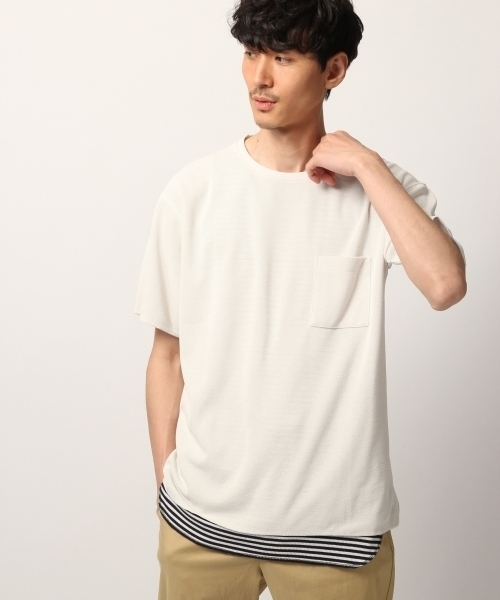 GLOBAL WORK(グローバルワーク)の「カノコダブルフェイスT半袖【吸水速乾】/795857(Tシャツ/カットソー・メンズ・ホワイト/ネイビー/イエロー/グリーン・SMALL/MEDIUM/LARGE/X-LARGE)」の9枚目の写真