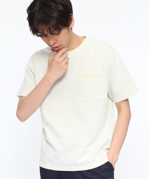 LAKOLE(ラコレ)の「リバーポンチTシャツ / LAKOLE(Tシャツ/カットソー・メンズ・ホワイト/ブラック/サックスブルー/ブルー/オレンジ/イエロー・MEDIUM/LARGE)」の1枚目の写真