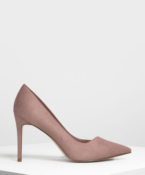 CHARLES & KEITH ベージュ パンプス セール】アシンメトリートップラインスティレット