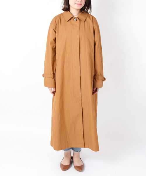 liflattie ships（リフラティ シップス）の「liflattie ships:ツイルロングステンカラーコート◇（ステンカラーコート・レディース・ネイビー/キャメル・SMALL/MEDIUM）」の4枚目の写真