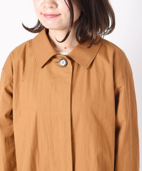 liflattie ships（リフラティ シップス）の「liflattie ships:ツイルロングステンカラーコート◇（ステンカラーコート・レディース・ネイビー/キャメル・SMALL/MEDIUM）」の7枚目の写真