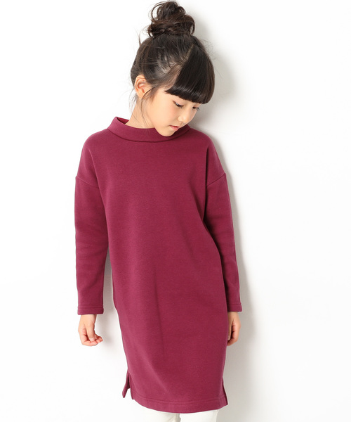 devirock（デビロック）の「まるで着る毛布 裏シャギーハイネックワンピース 裏起毛（ワンピース・キッズ・ヘザーチャコール/ブラック/ネイビー/キャメル/ワイン・160cm/120cm/140cm/150cm/130cm/110cm/100cm）」の5枚目の写真