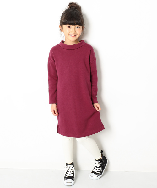 devirock（デビロック）の「まるで着る毛布 裏シャギーハイネックワンピース 裏起毛（ワンピース・キッズ・ヘザーチャコール/ブラック/ネイビー/キャメル/ワイン・160cm/120cm/140cm/150cm/130cm/110cm/100cm）」の10枚目の写真