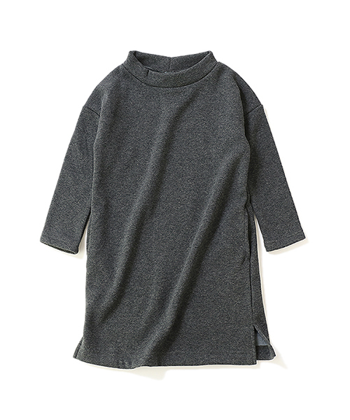 devirock（デビロック）の「まるで着る毛布 裏シャギーハイネックワンピース 裏起毛（ワンピース・キッズ・ヘザーチャコール/ブラック/ネイビー/キャメル/ワイン・160cm/120cm/140cm/150cm/130cm/110cm/100cm）」の17枚目の写真