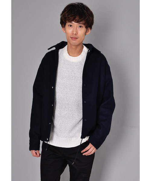 VIBGYOR（ヴィブジョー）の「VIBGYOR Select/ メルトンコーチジャケット（ブルゾン・メンズ・ブラック/ベージュ/ネイビー/その他/杢グレー・MEDIUM/LARGE/X-LARGE）」の4枚目の写真