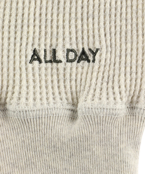 ALEXIA STAM（アリシアスタン）の「Waffle Message sleeve Cardigan/ワッフルカーディガン（カーディガン/ボレロ・レディース・ライトグレー・FREE）」の9枚目の写真