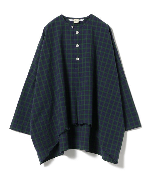 【homspun】ビッグシルエット ノーカラー プルオーバーブラウス homspun（ホームスパン）の「homspun × fennica / 別注 ビッグ