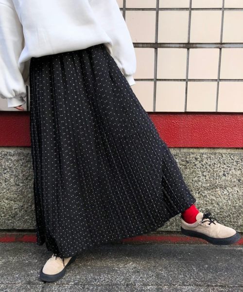 tiptop（ティップトップ）の「【レオパード柄登場！】柄/無地プリーツロングスカート（スカート・レディース・ブラック/A/B/C/D/E/ダークグレー/ベージュ・FREE）」の5枚目の写真