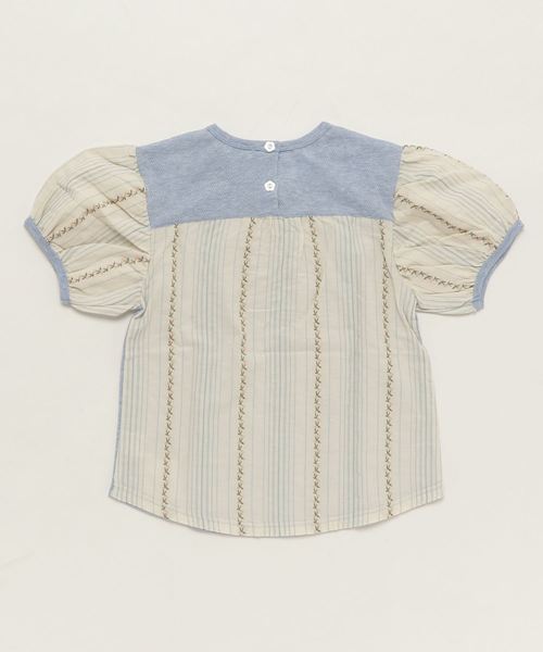 SUCRE/ストライプパフ袖Tシャツ SUCRE/ストライプパフ袖Tシャツ