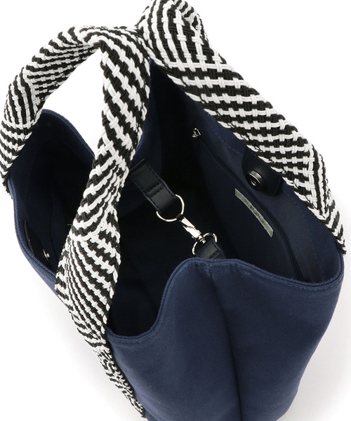 Petit Honfleur（プチオンフルール）の「◇カタログ掲載◇キャンバス編み手トートバッグ（トートバッグ・レディース・ネイビー/アイボリー・フリー）」の14枚目の写真