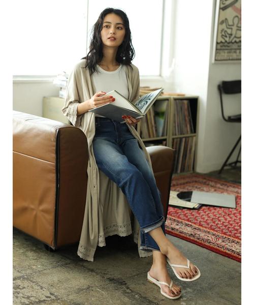 CRAFT STANDARD BOUTIQUE（クラフトスタンダードブティック）の「レース付きカットカーディガン●（カーディガン/ボレロ・レディース・チャコールグレー/ベージュ・FREE）」の11枚目の写真