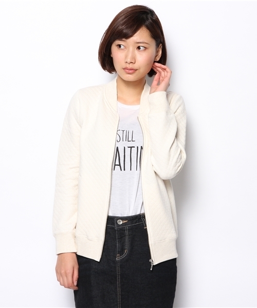 ELFORBR（エルフォーブル）の「ｷﾙﾃｨﾝｸﾞZIPﾌﾞﾙｿﾞﾝ（ブルゾン・レディース・オフホワイト/グレー・MEDIUM）」の2枚目の写真