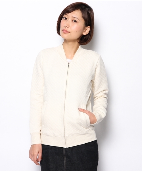 ELFORBR（エルフォーブル）の「ｷﾙﾃｨﾝｸﾞZIPﾌﾞﾙｿﾞﾝ（ブルゾン・レディース・オフホワイト/グレー・MEDIUM）」の4枚目の写真