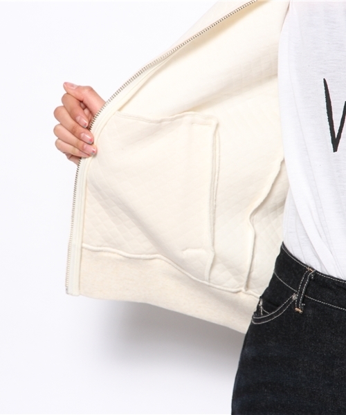 ELFORBR（エルフォーブル）の「ｷﾙﾃｨﾝｸﾞZIPﾌﾞﾙｿﾞﾝ（ブルゾン・レディース・オフホワイト/グレー・MEDIUM）」の9枚目の写真