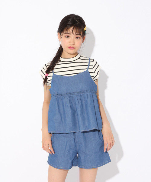 repipi armario（レピピ アルマリオ）の「キャミセットアップ（サロペット/オーバーオール・キッズ・ブラック/ブラウン/ブルー・SMALL/MEDIUM/LARGE/X-SMALL）」の3枚目の写真