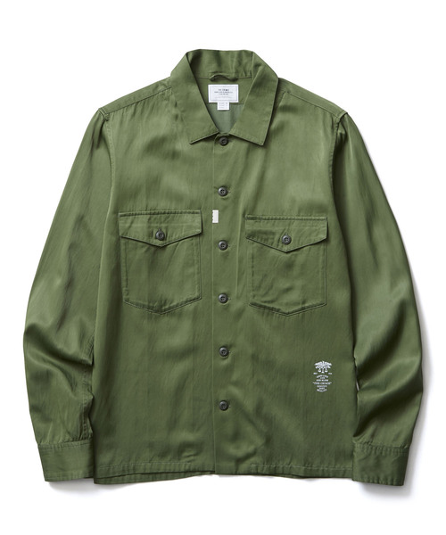 CRIMIE（クライミー）の「MILITARY SATIN SHIRT（シャツ/ブラウス・メンズ・ブラック/カーキ・XS/S/M/L/XL/XXL）」の3枚目の写真