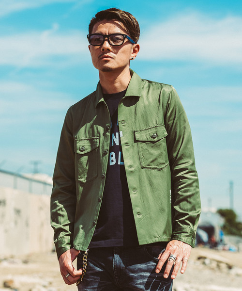 CRIMIE（クライミー）の「MILITARY SATIN SHIRT（シャツ/ブラウス・メンズ・ブラック/カーキ・XS/S/M/L/XL/XXL）」の8枚目の写真