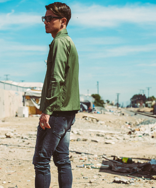 CRIMIE（クライミー）の「MILITARY SATIN SHIRT（シャツ/ブラウス・メンズ・ブラック/カーキ・XS/S/M/L/XL/XXL）」の11枚目の写真