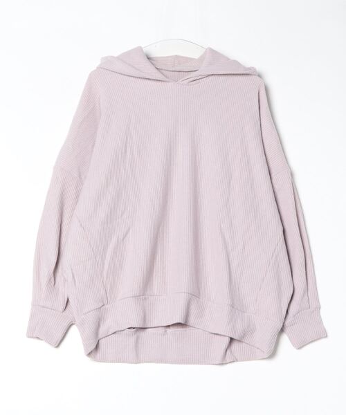 STYLEBLOCK(スタイルブロック)の「起毛リブフーディビッグシルエットプルオーバー(パーカー・レディース・ブラック/アイボリー/ラベンダー/キャメル・M)」の3枚目の写真