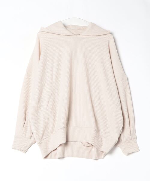 STYLEBLOCK(スタイルブロック)の「起毛リブフーディビッグシルエットプルオーバー(パーカー・レディース・ブラック/アイボリー/ラベンダー/キャメル・M)」の2枚目の写真