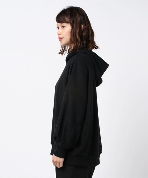 STYLEBLOCK(スタイルブロック)の「起毛リブフーディビッグシルエットプルオーバー(パーカー・レディース・ブラック/アイボリー/ラベンダー/キャメル・M)」の5枚目の写真