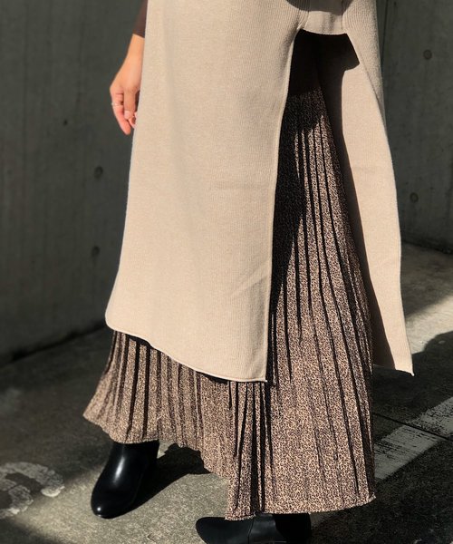 PARKS TOKYO SELECT（パークストウキョウセレクト）の「ﾚｵﾊﾟｰﾄﾞﾊﾟﾀｰﾝﾌﾟﾘｰﾂｽｶｰﾄ（スカート・レディース・ブラウン/グレー/ライトブラウン・FREE）」の3枚目の写真