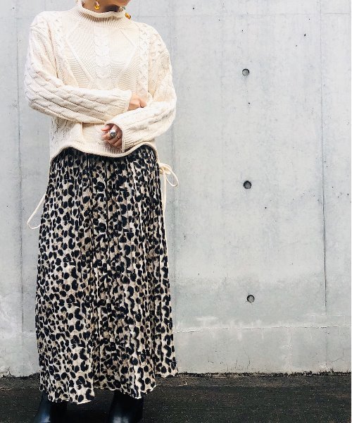 PARKS TOKYO SELECT（パークストウキョウセレクト）の「ﾚｵﾊﾟｰﾄﾞﾊﾟﾀｰﾝﾌﾟﾘｰﾂｽｶｰﾄ（スカート・レディース・ブラウン/グレー/ライトブラウン・FREE）」の14枚目の写真