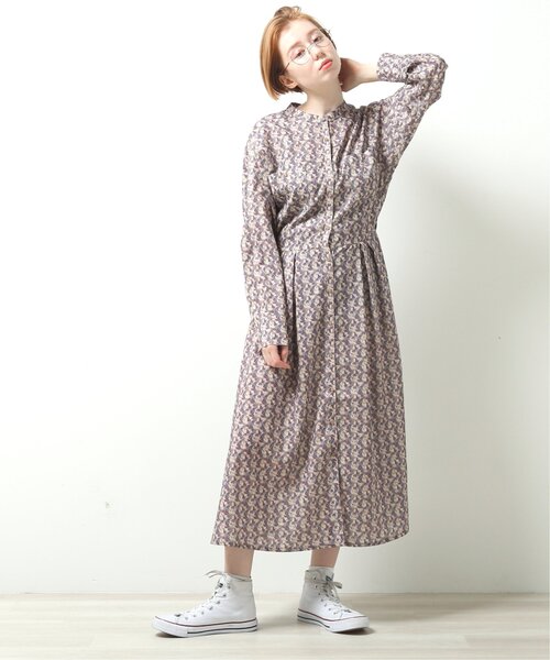 オリプリ小花柄レトロワンピース オリプリ小花柄レトロワンピース
