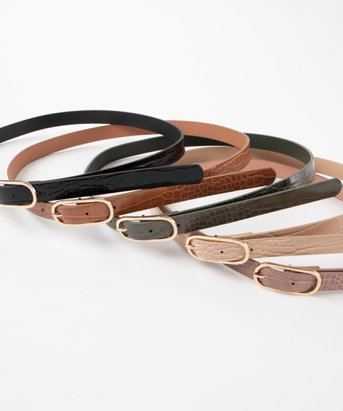 WEGO（ウィゴー）の「WEGO/型押しバックル細ベルト（ベルト・レディース・ベージュ/グリーン/ブラック/キャメル/ピンク・FREE）」の11枚目の写真