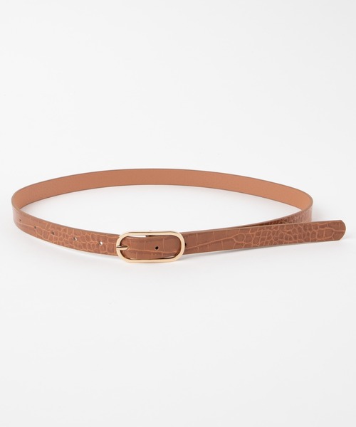 WEGO（ウィゴー）の「WEGO/型押しバックル細ベルト（ベルト・レディース・ベージュ/グリーン/ブラック/キャメル/ピンク・FREE）」の6枚目の写真