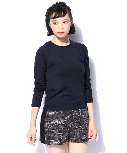 EDIT. FOR LULU(エディットフォールル)の「◆クルーネック 袖あき プルーバー(ニット/セーター・レディース・グレー/グリーン/ネイビー/ピンク・FREE)」の4枚目の写真