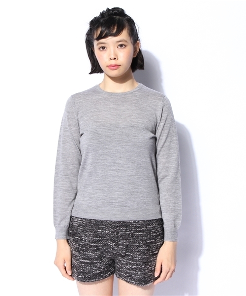 EDIT. FOR LULU(エディットフォールル)の「◆クルーネック 袖あき プルーバー(ニット/セーター・レディース・グレー/グリーン/ネイビー/ピンク・FREE)」の5枚目の写真