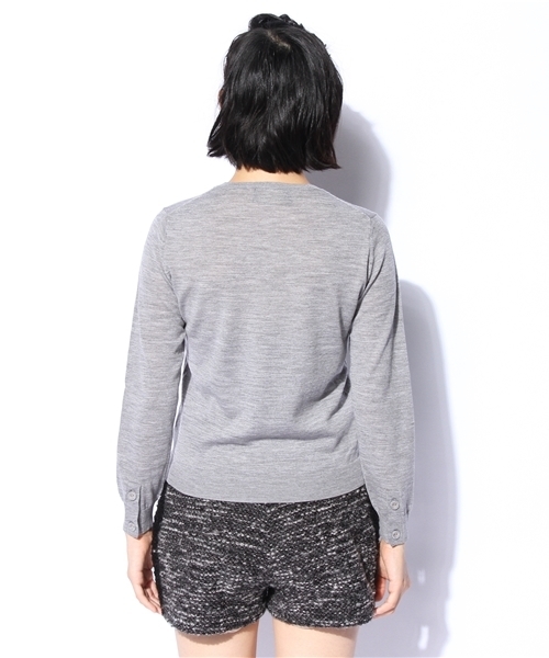 EDIT. FOR LULU(エディットフォールル)の「◆クルーネック 袖あき プルーバー(ニット/セーター・レディース・グレー/グリーン/ネイビー/ピンク・FREE)」の7枚目の写真