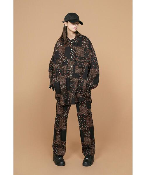 MONKEY TIME（モンキータイム）の「＜monkey time＞ FLOWER PTC PRINT OVER SIZED RE/シャツ（シャツ/ブラウス・メンズ・ブラック・L/XL/S/M）」の4枚目の写真