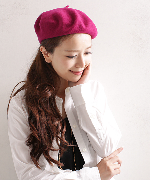 NANO universe（ナノユニバース）の「ANYTRA/7COLOR ベレー帽（ハンチング/ベレー帽・レディース・オフホワイト/ブルー/ボルドー/ピンク/ブラック/ライトグレー/ネイビー・FREE）」の6枚目の写真