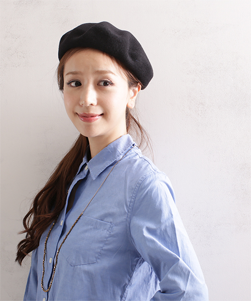 NANO universe（ナノユニバース）の「ANYTRA/7COLOR ベレー帽（ハンチング/ベレー帽・レディース・オフホワイト/ブルー/ボルドー/ピンク/ブラック/ライトグレー/ネイビー・FREE）」の2枚目の写真