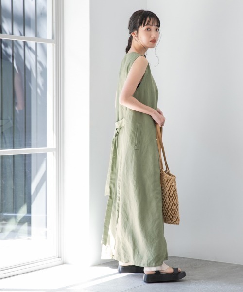 LOWRYS FARM（ローリーズファーム）の「マエボタンワンピベスト　877206（ワンピース・レディース・アイボリー/ブラック/カーキ/ブラウン・FREE）」の7枚目の写真