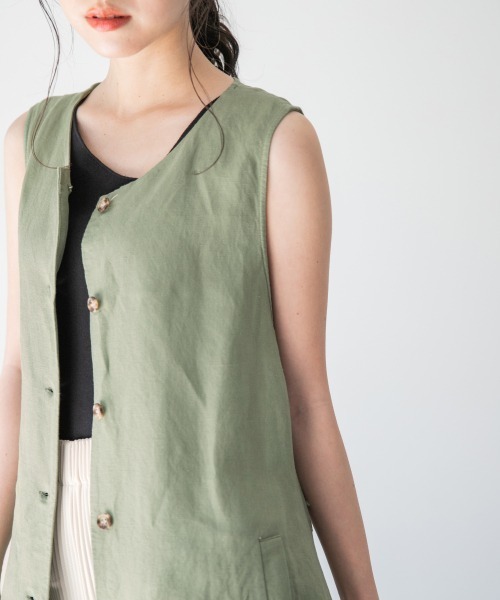 LOWRYS FARM（ローリーズファーム）の「マエボタンワンピベスト　877206（ワンピース・レディース・アイボリー/ブラック/カーキ/ブラウン・FREE）」の8枚目の写真