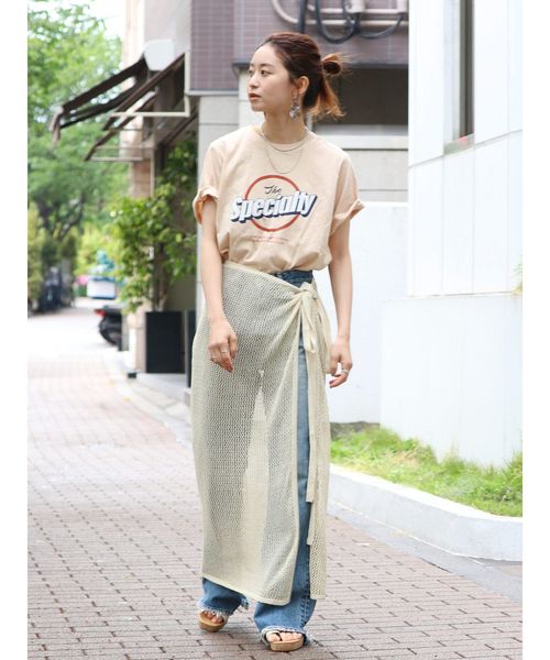 Ungrid(アングリッド)の「SpecialtyロゴプリントTee(Tシャツ/カットソー・レディース・ベージュ/レッド/チャコールグレー・FREE)」の5枚目の写真