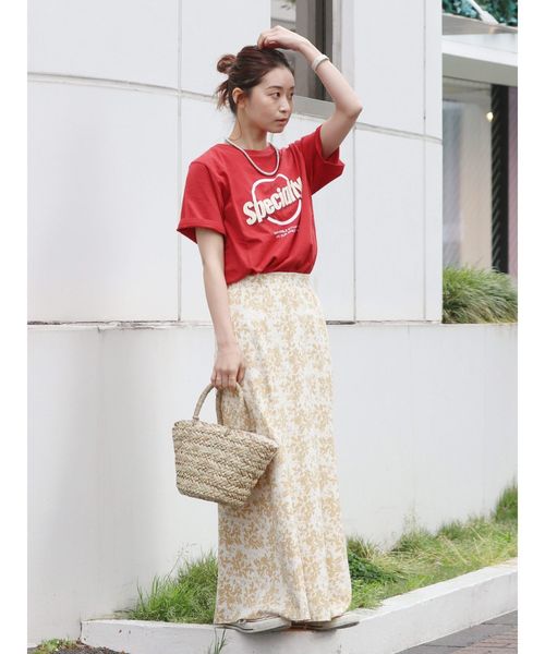 Ungrid(アングリッド)の「SpecialtyロゴプリントTee(Tシャツ/カットソー・レディース・ベージュ/レッド/チャコールグレー・FREE)」の9枚目の写真