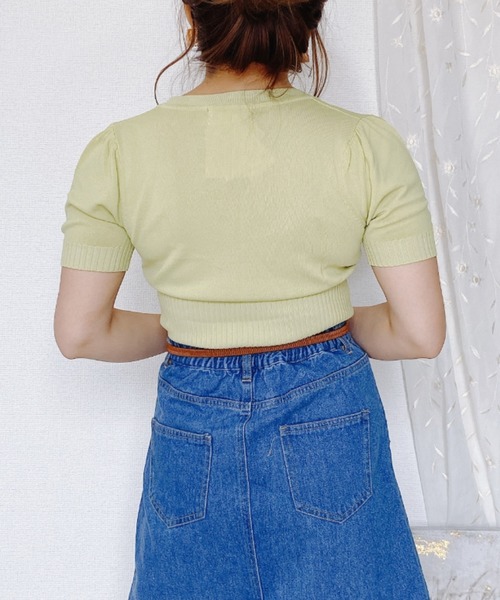 ap retro（アプレトロ）の「クルーネックリブニット【ZOZO限定アイテム】（ニット/セーター・レディース・ホワイト/サックスブルー/ピンク/ライトグリーン・FREE）」の12枚目の写真