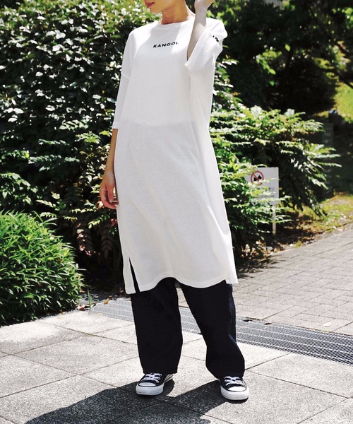 セール Kangol カンゴール ワッフルワンピース ビッグシルエット ワンポイント ブランドロゴ ワンピース Kangol カンゴール のファッション通販 Zozotown