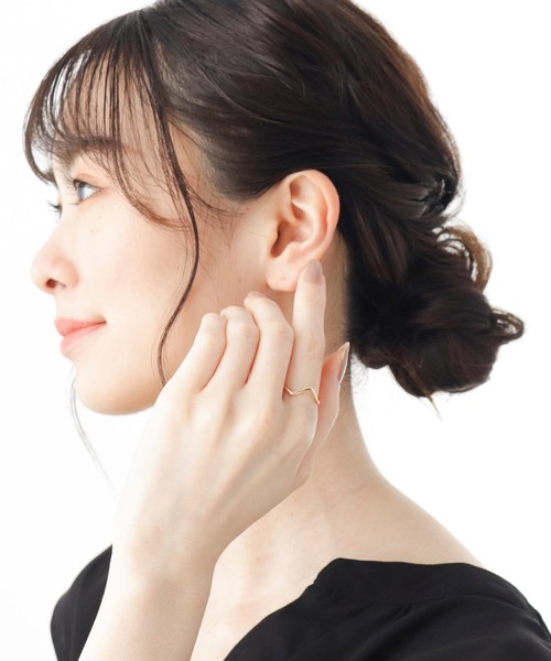 COCOSHNIK(ココシュニック)の「K10アシンメトリー ウェーブリング(リング・レディース・ホワイト系その他7・12号/14号/10号)」の10枚目の写真