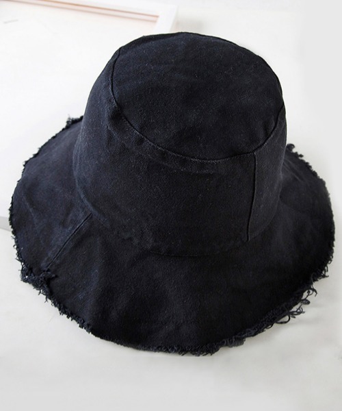 MAISON BREEZE（メゾンブリーズ）の「【MAISON BREEZE】リラックスコットンフリンジバケットHAT/UV対策（ハット・レディース・ブラック/ナチュラル/ネイビー/イエロー・FREE）」の6枚目の写真