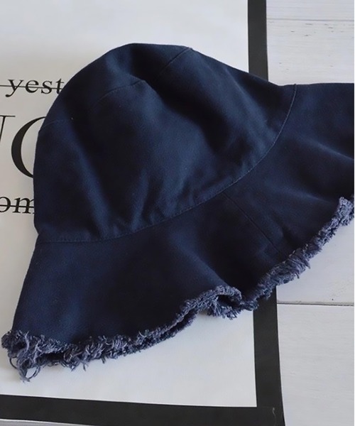 MAISON BREEZE（メゾンブリーズ）の「【MAISON BREEZE】リラックスコットンフリンジバケットHAT/UV対策（ハット・レディース・ブラック/ナチュラル/ネイビー/イエロー・FREE）」の9枚目の写真