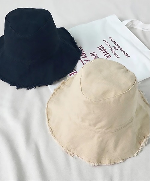 MAISON BREEZE（メゾンブリーズ）の「【MAISON BREEZE】リラックスコットンフリンジバケットHAT/UV対策（ハット・レディース・ブラック/ナチュラル/ネイビー/イエロー・FREE）」の8枚目の写真